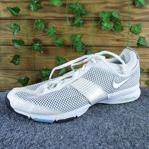 Nike Women 8 White Silver Mesh Lace Up Zoom Training Sneaker Lightweight Vintage